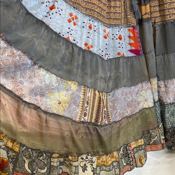 Karma Highway Bohemian Patchwork Maxi Skirt - Multicolor Sz S - Picture 3 of 6
